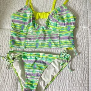 Victoria’s Secret Swimwear Set in Green and Yellow